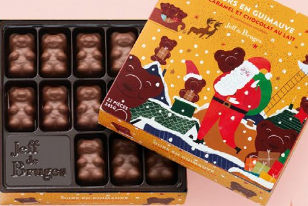 Boite 22 ours guimauve coeur caramel