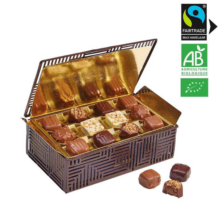 Coffret de pralinés assortis bio équitables 250 g