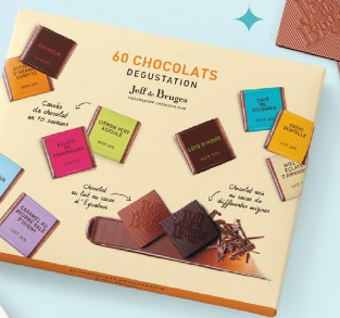 Boite 60 carrés de chocolat assortis
