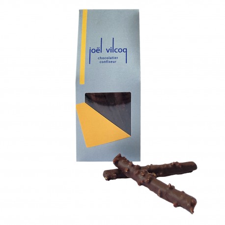 Orangettes enrobées de chocolat noir et éclats d’amandes- 150g