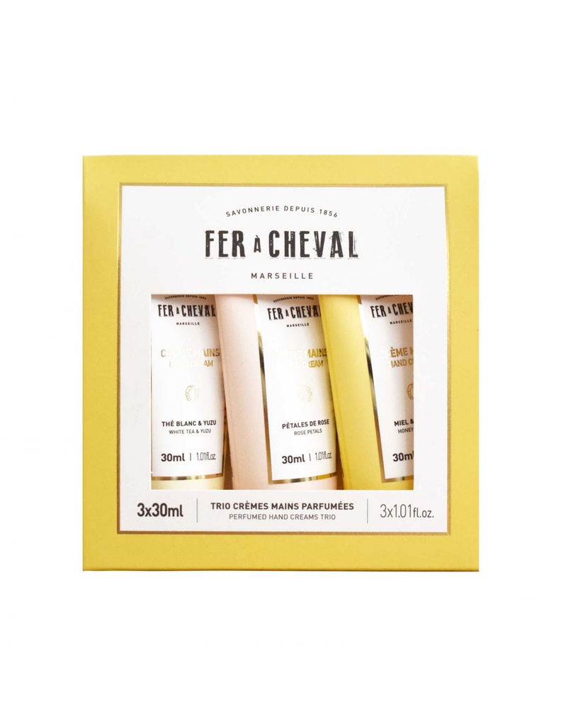 Coffret de 3 crèmes mains - Rose Thé blanc & Yuzu Miel & Amande à 16€ au lieu de 23,90€