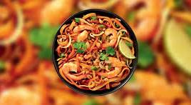 PAD THAI AUX CREVETTES *Pad thaï, crevettes, tofu, cacahuètes, sauce poisson, tamarin, sucre, ail, ciboulette jeudi 27 mars