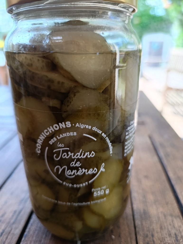 Cornichons aigre-doux rondelles 550g