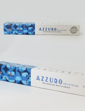 Capsules aluminium compatibles Nespresso® par 10 Azzuro-Decaféiné - 55 gr