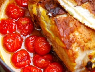 Rôti de porc aux tomates cerises