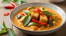CURRY DE TOFU ROUGE AVEC RIZ BLANC PARFUME