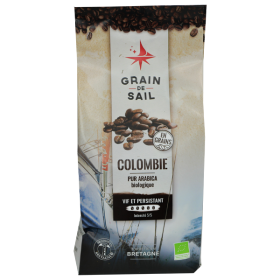 CAFÉ GRAIN DE SAIL COLOMBIE EXCELSO 500G VIF & PERSISTANT INTENSITÉ 5/5