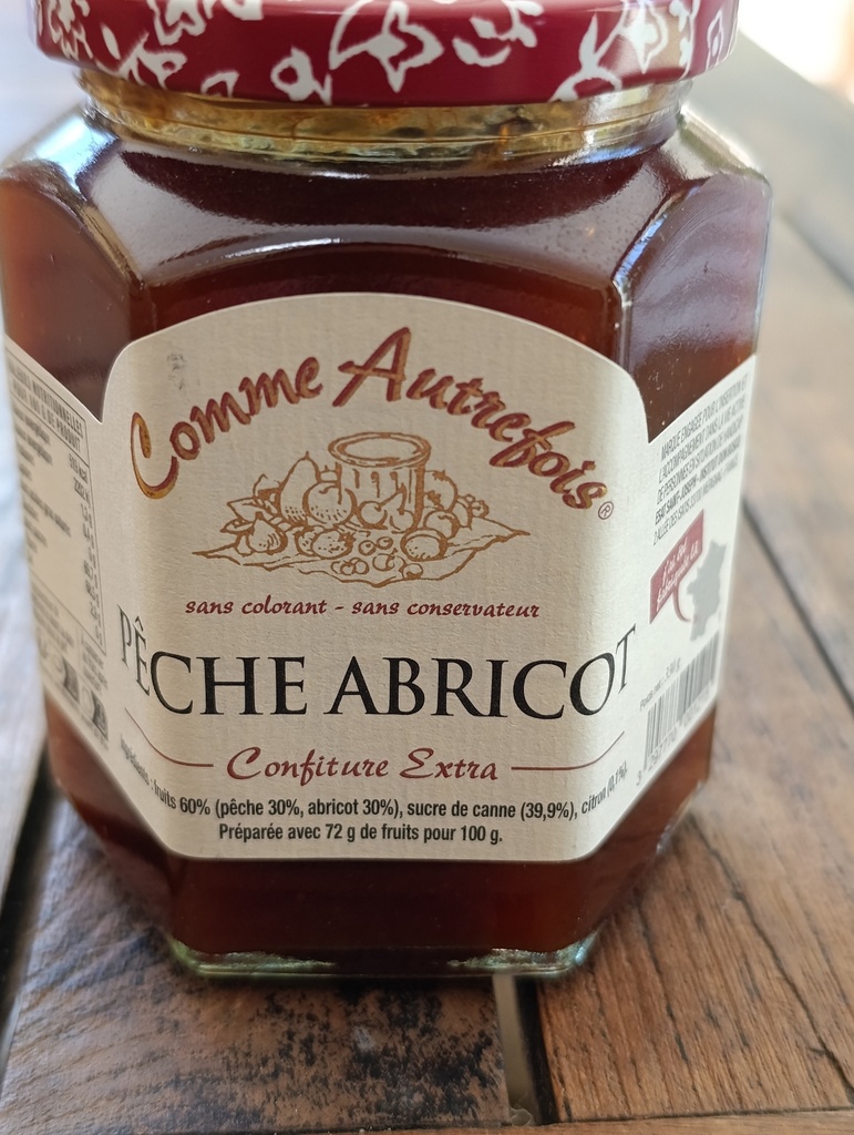 Confiture pêche-abricot 330g