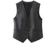 Gilet sans manche cuir