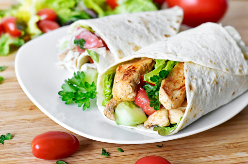 Wrap poulet curry