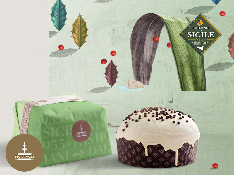 Panettone aux poires et chocolat glaçage chocolat blanc 750g