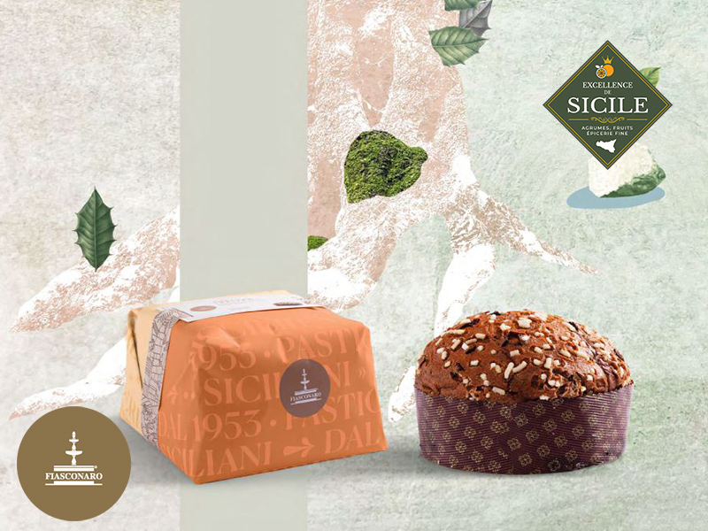 Panettone aux pépites de chocolat glaçage au sucre 750g