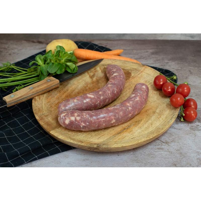 Saucisse de canard fraîche au choux et au piment d'espelette - 230 gr